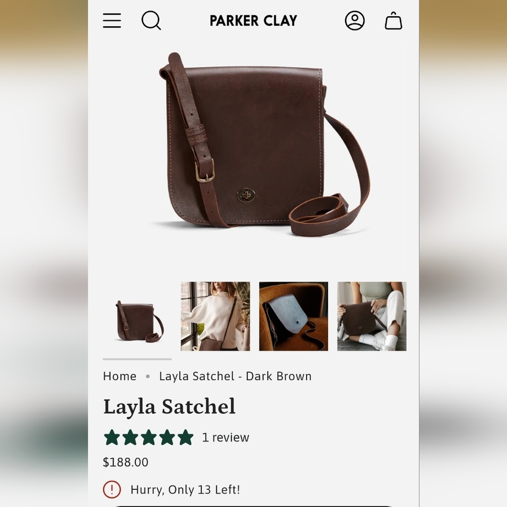 Dark Brown Leather Satchel
